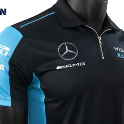 OD202 เสื้อคอปก มีซิป Mercedes AMG Zippered Polo Shirt - Image 3