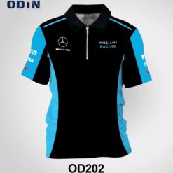 OD202 เสื้อคอปก มีซิป Mercedes AMG Zippered Polo Shirt