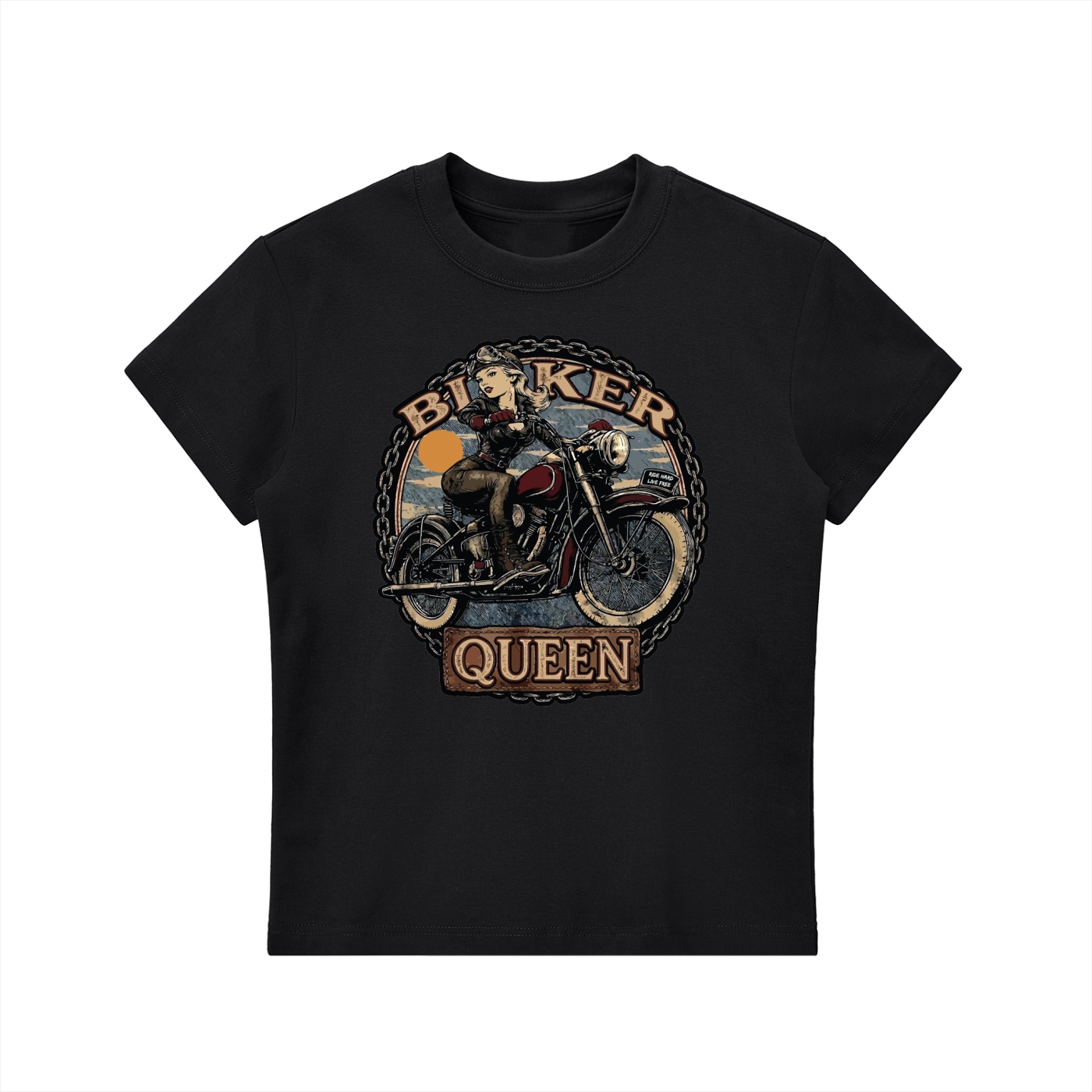 Biker Queen Essential Bodycon Crewneck Odin T-Shirt
