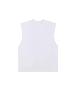 Raw Edge Cotton Tank Top